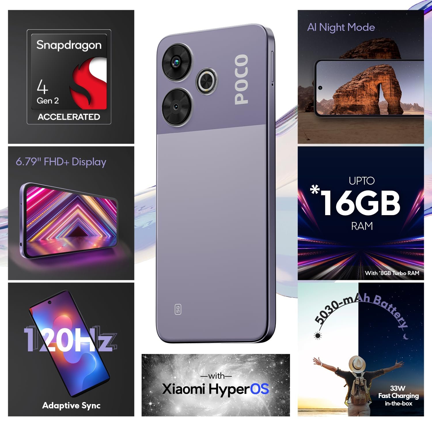 POCO M6 Plus 5G Misty Lavender 8GB RAM 128GB ROM — image 6