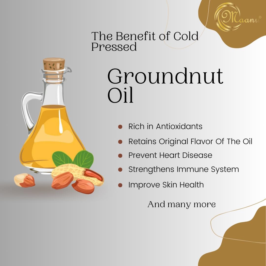 15 Kg | Tin Can | Maanu Cold Pressed Groundnut Peanuts Oil 15 Kg | Tin Can | Kolhu/Kacchi Ghani/Chekku/Ganuga | Peanut Oil | Natural | Chemical-Free | Cold Pressed Groundnut Oil for Cooking — image 3