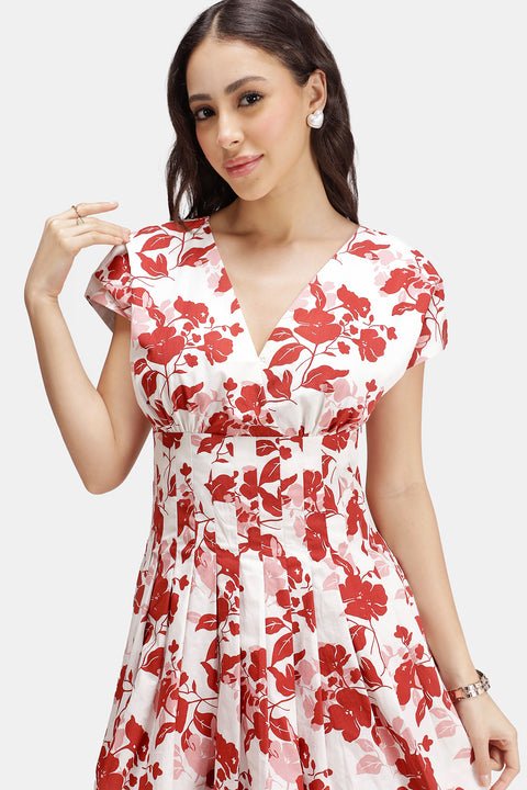 Noura 100% Cotton Pleated Bubble Hem Dress — image 6