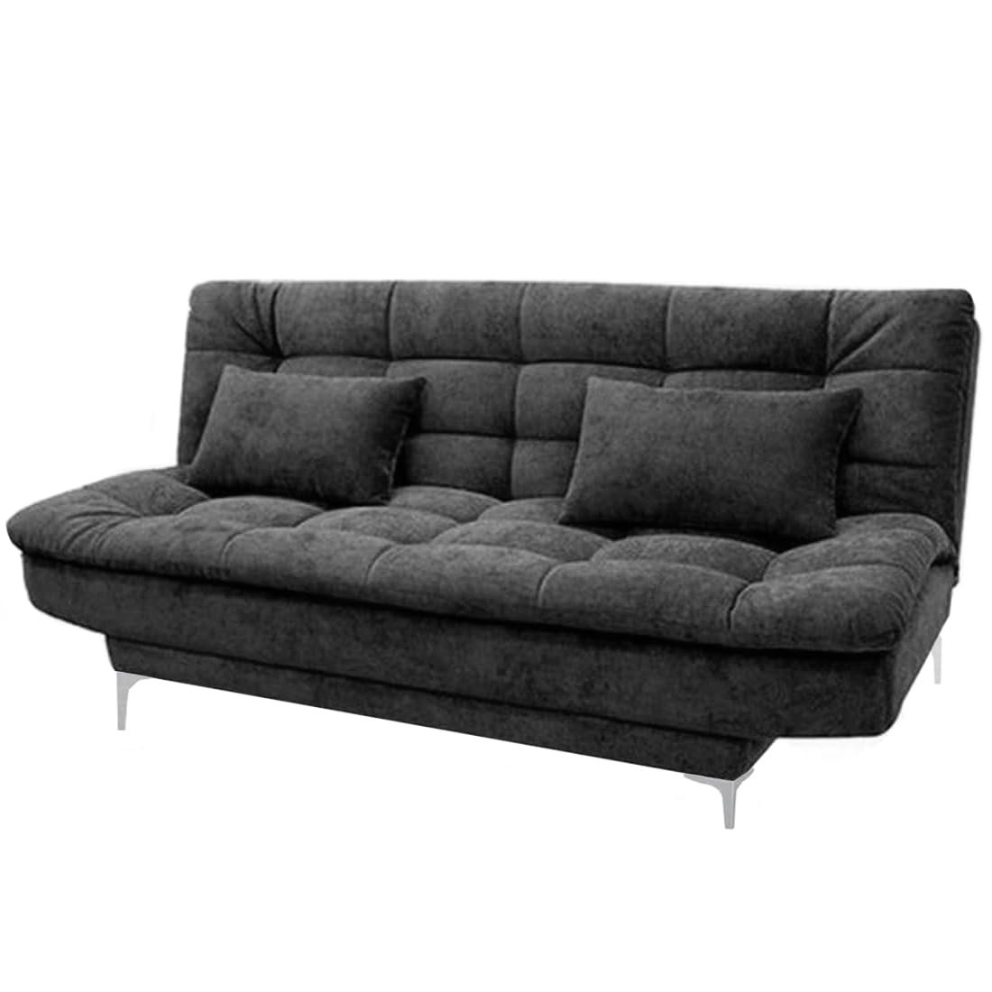 FURNY Supersoft 3 Seater Fabric Sofa Cum Bed Set (Dark Grey) — image 1