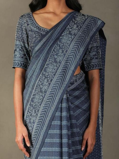 Blue Mirage Ayati Saree With Unstitched Blouse — image 3