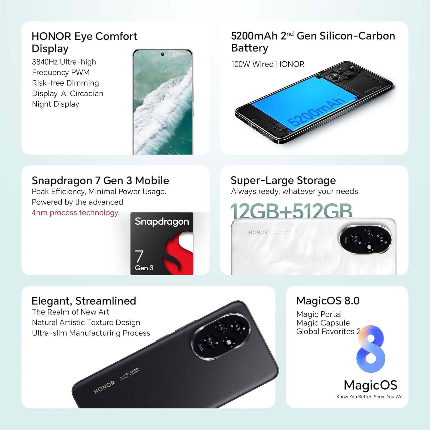 HONOR 200 5G (8GB+256GB, Moonlight White) – 50MP+50MP+12MP Triple Camera with Dual OIS | 50MP Selfie | Quad-Curved AMOLED Display | AI-Powered MagicOS 9.0 | Without Charger — image 3