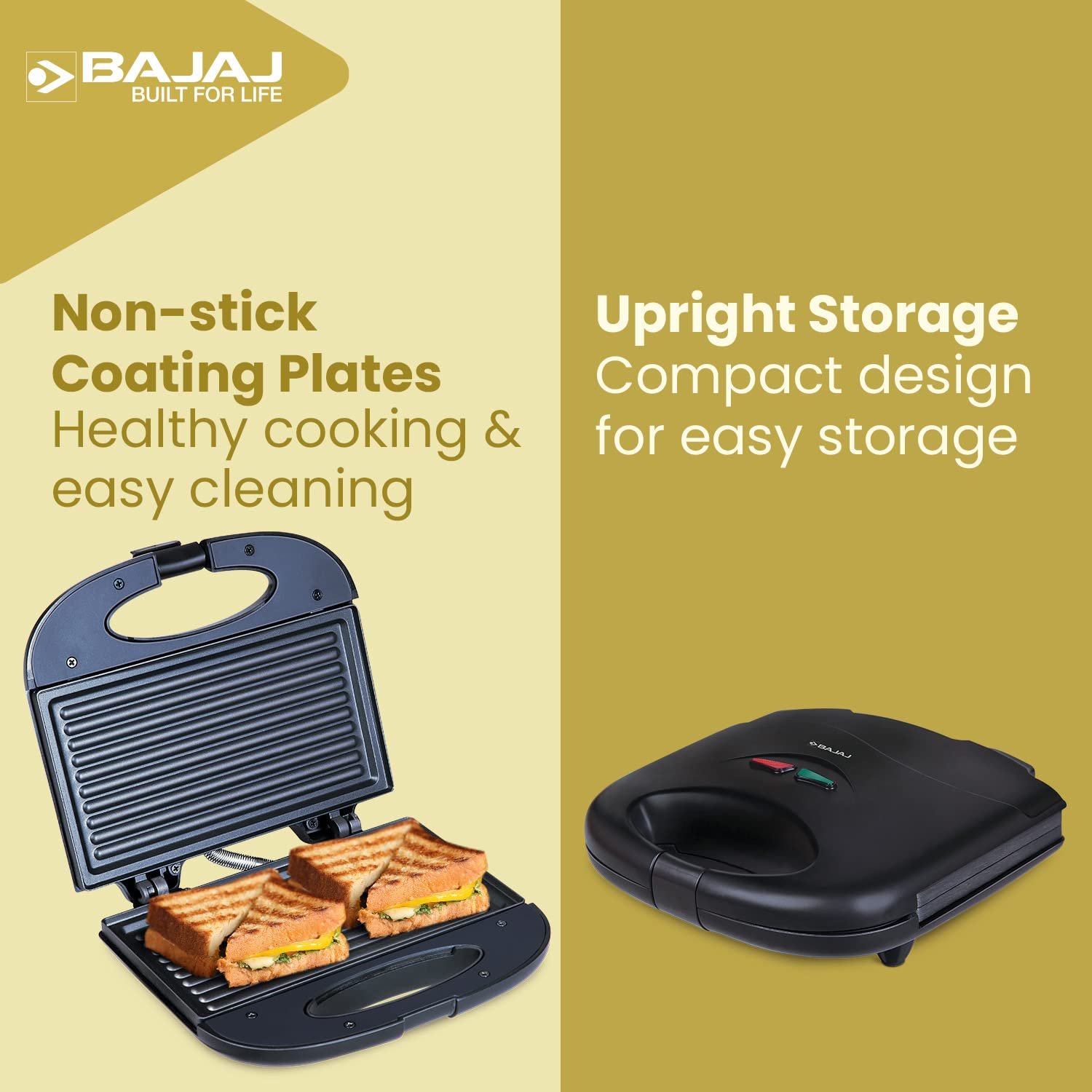Bajaj SWX 4 Deluxe 800-Watt 2-Slice Grill Sandwich Maker — image 3