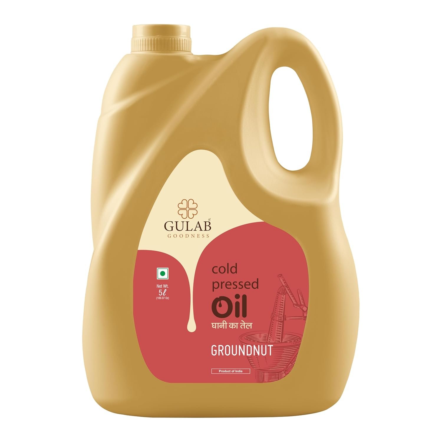 Gulab Cold Pressed Groundnut Oil - 5 Litre | Peanut Oil | Sing Tel | Kolhu/Kachhi Ghani/Chekku/Wood Pressed | Natural Cooking Oil | Chemical Free — image 7