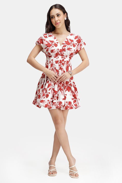 Noura 100% Cotton Pleated Bubble Hem Dress — image 3