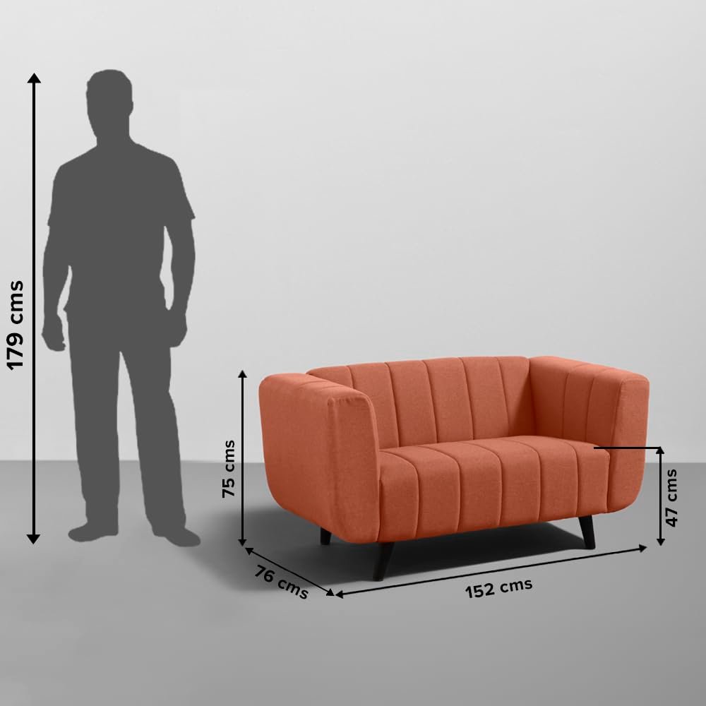 Sleepyhead Kiki - 2 Seater Sofa (Fabric, Lava Orange) 2 Person Sofa — image 5