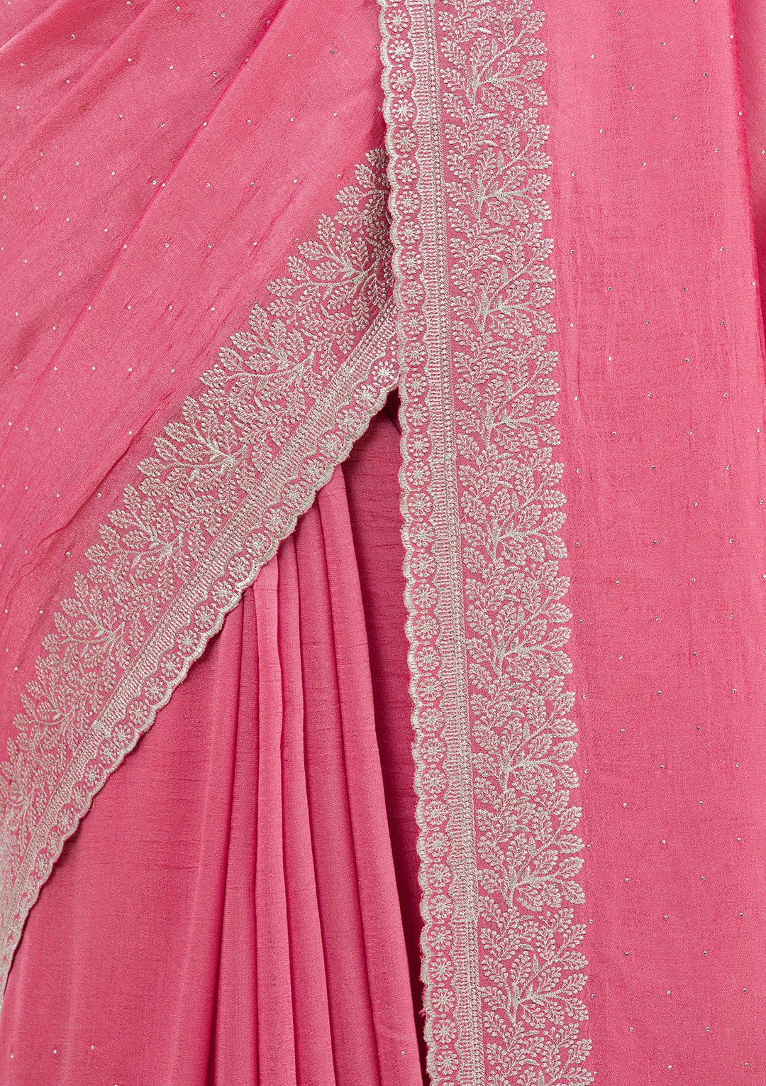 Onion Pink Zariwork Soft Silk Saree — image 4
