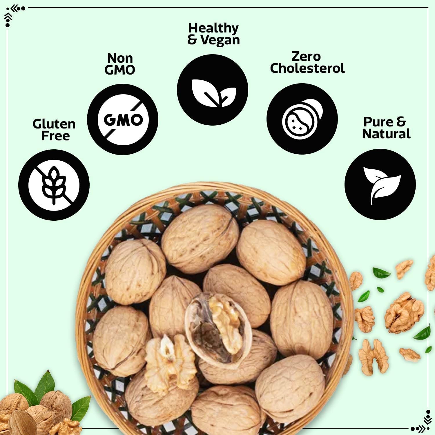 Kashmir Walnuts with Shell – 1kg | Fresh, Natural & Unprocessed Dry Fruits | Rich in Omega-3 | Boosts Brain & Heart Health — image 8