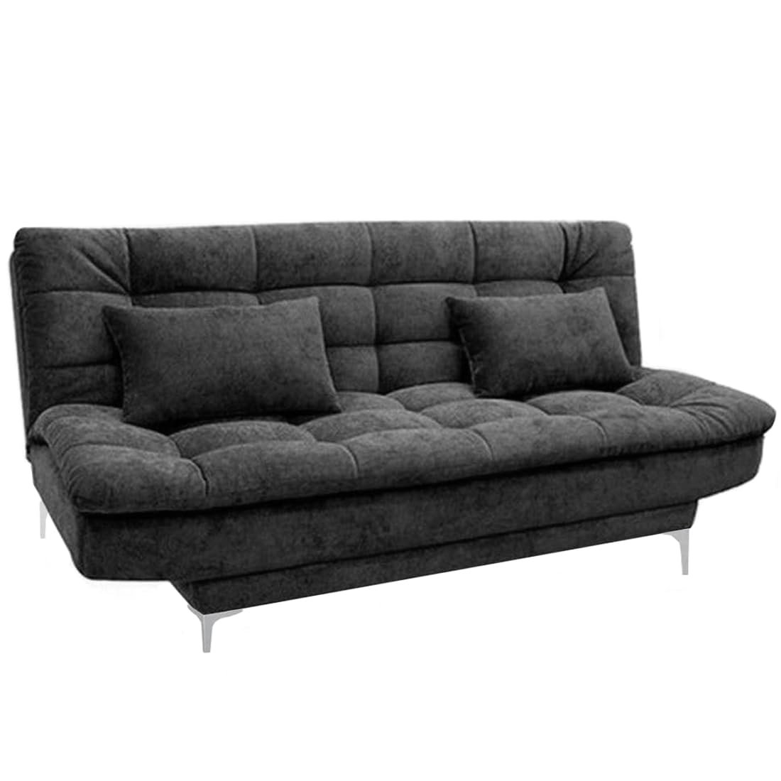 FURNY Supersoft 3 Seater Fabric Sofa Cum Bed Set (Dark Grey) — image 4