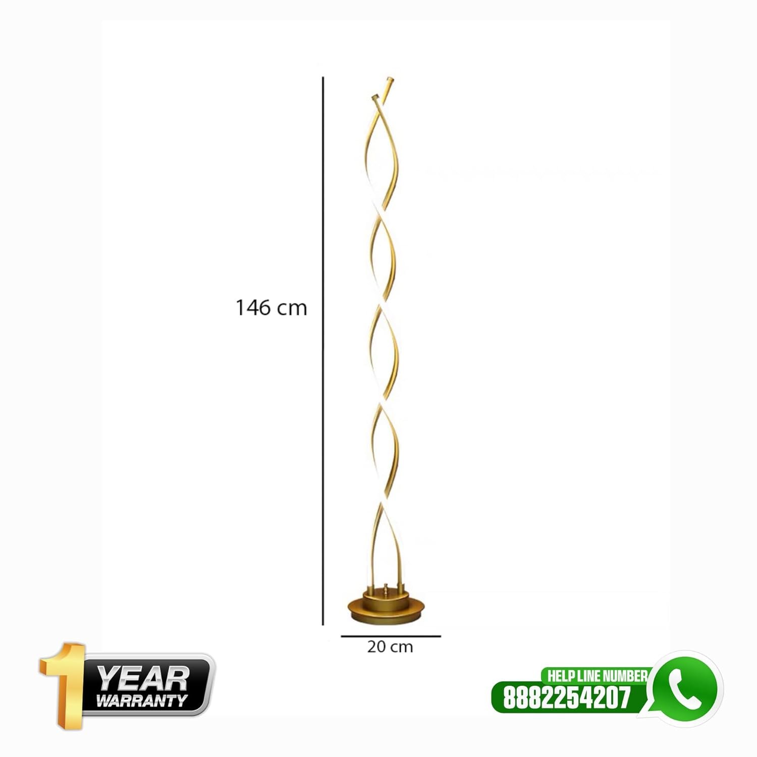 Smartway® Mighty Modern Designer Floor Lamp for Living Room, Bedroom Corner, Home Décor, Hotel & Office Standing Lamp (Natural White) — image 2