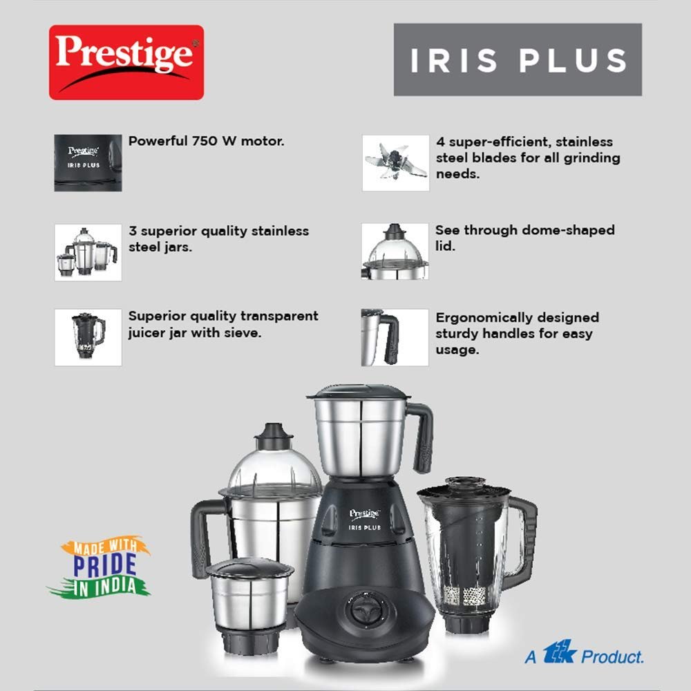 Prestige IRIS Plus 750 watt mixer grinder with Jar — image 5