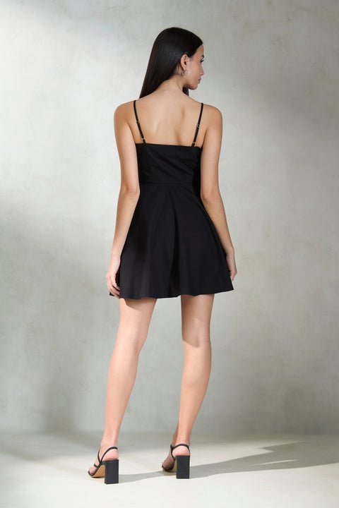 Starlet 100% Cotton Black RStarlet 100% Cotton Black Ruched Mini Dressched Mini Dress — image 4