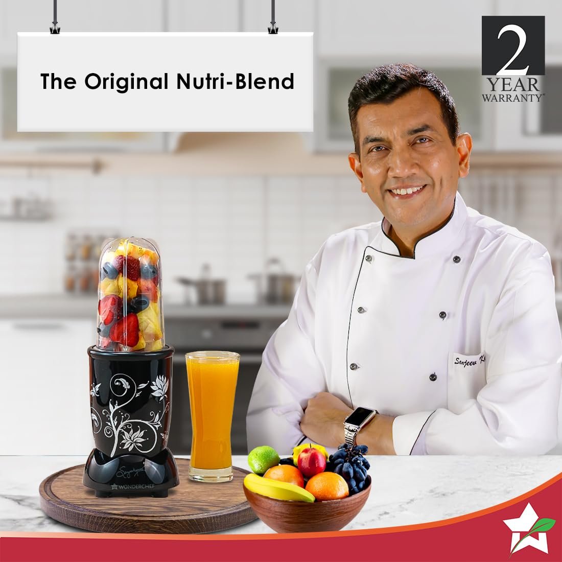 Wonderchef Nutri-blend 500W Juicer Mixer Grinder, 22000 RPM Copper Motor, Smoothie Maker, Masala Grinder, Chutney Blender, 2 Unbreakable Jars, Recipe Book by Chef Sanjeev Kapoor, 2 Yr Warranty, Black — image 10