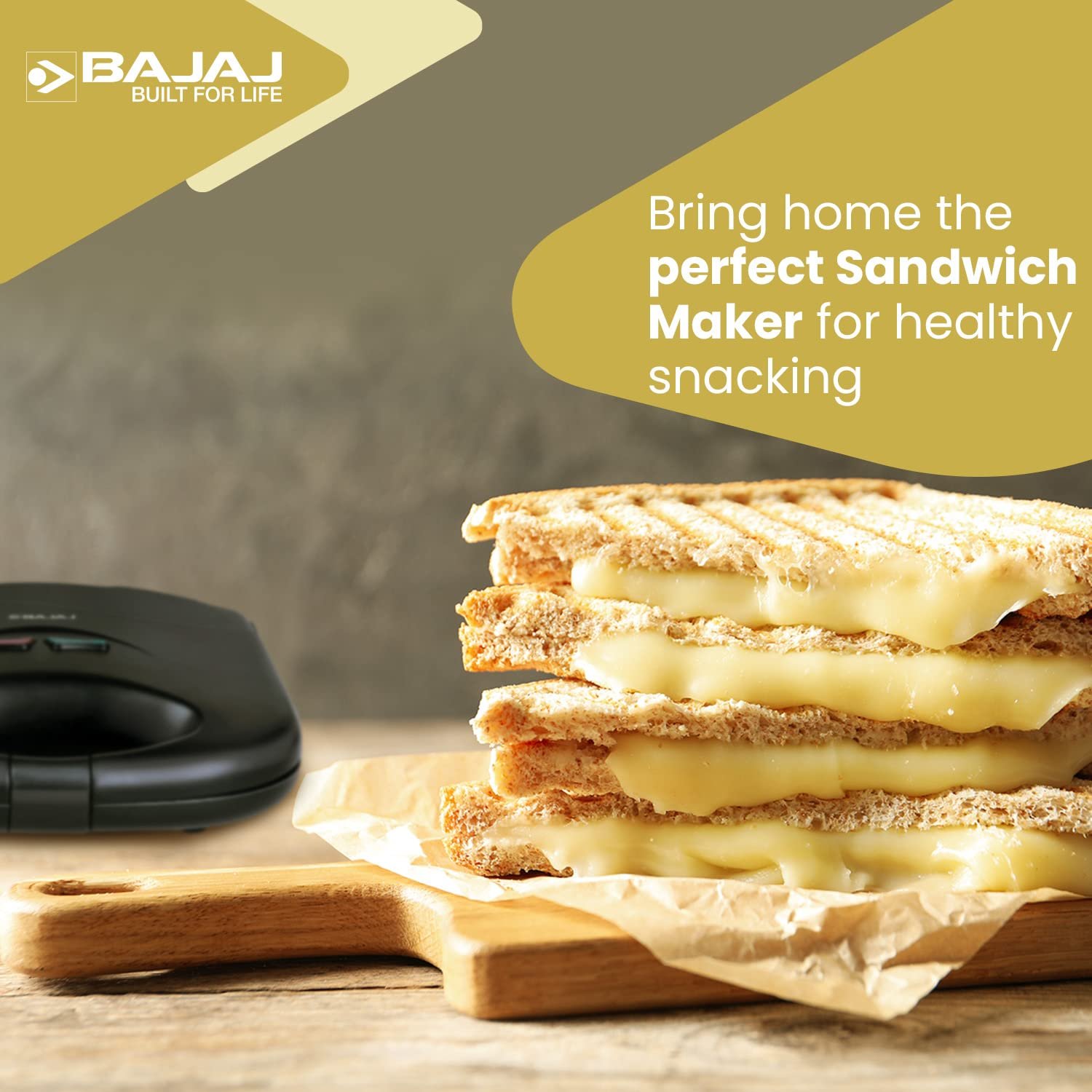Bajaj SWX 4 Deluxe 800-Watt 2-Slice Grill Sandwich Maker — image 2