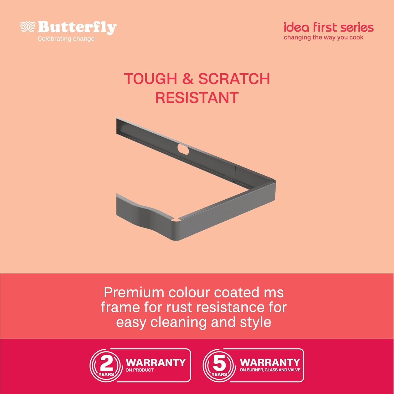 Butterfly Renz 3 Burner 3 Star Glass Top Gas Stove | Fan shield | Leak Proof European Valve | Rust Resistant Frame | Patented Lift Lock | 8mm Tempered Designer Glass | 2 Years Product Warranty — image 7