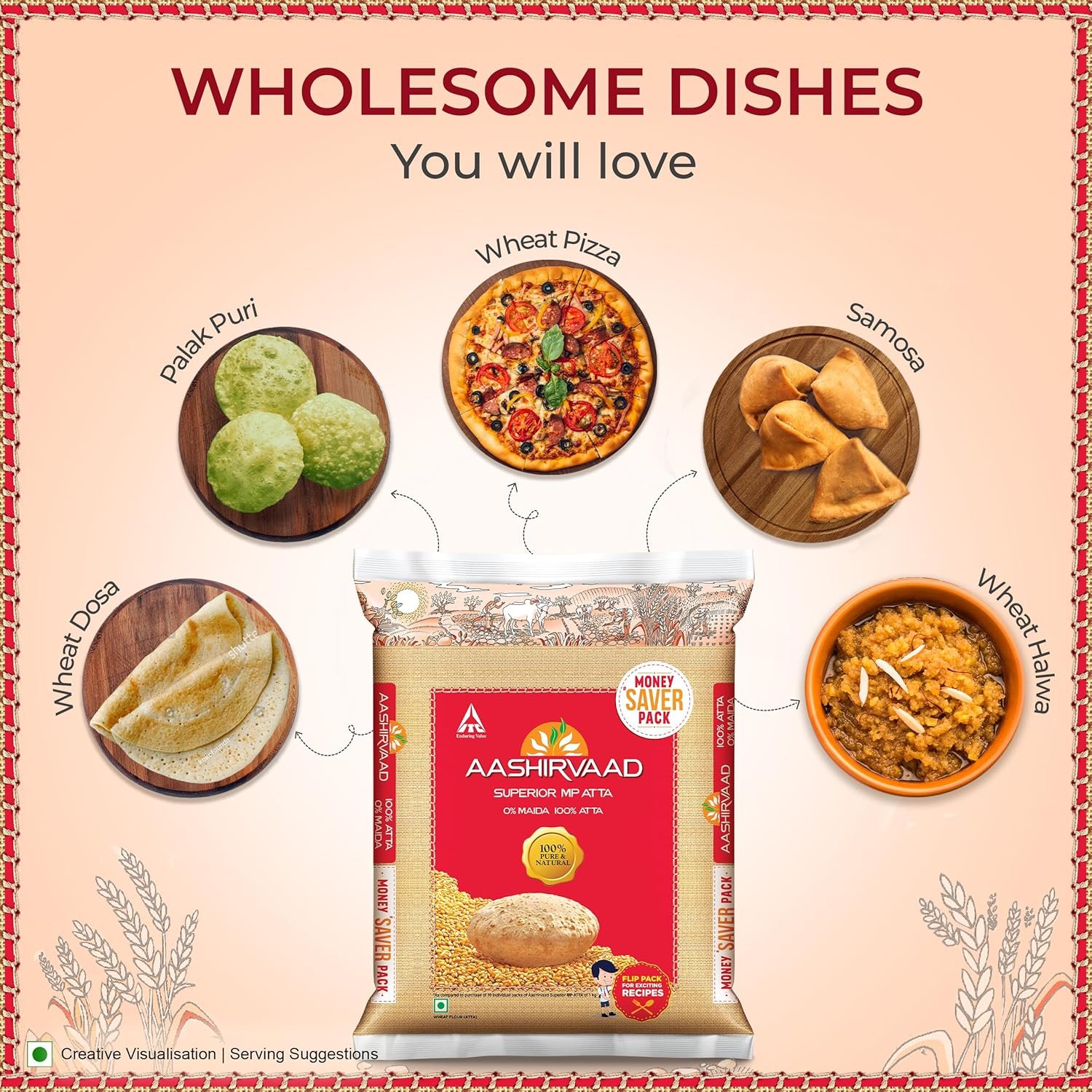 Aashirvaad Superior MP Atta, 10kg, Wheat Flour — image 8
