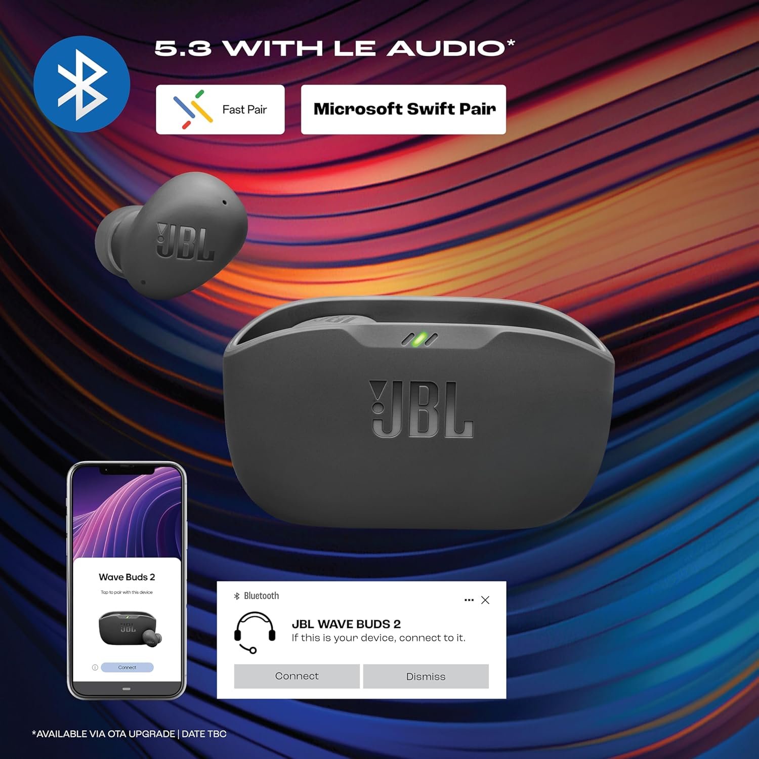 JBL Wave Buds 2 Ear Buds Wireless BluetoothV5.3, Active Noise Cancellation EarBuds — image 2