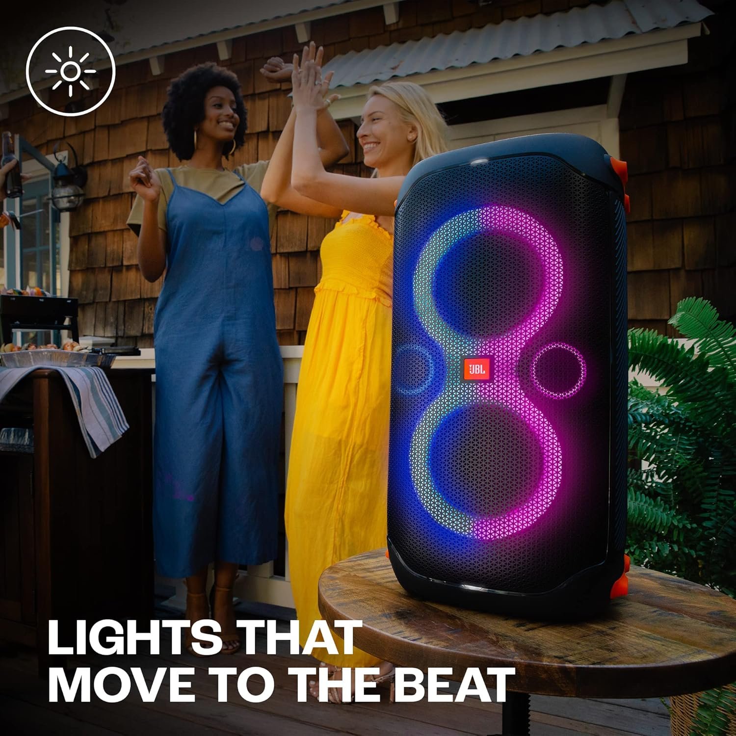 Partybox 110, Wireless Bluetooth Party Speaker, 160W Monstrous Pro Sound, Dynamic Light Show, Upto 12Hrs Playtime, Built-in Powerbank, Guitar & Mic Input, PartyBox App, Splashproof (Black) — image 5