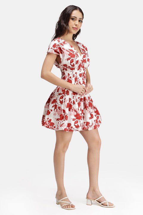 Noura 100% Cotton Pleated Bubble Hem Dress — image 5