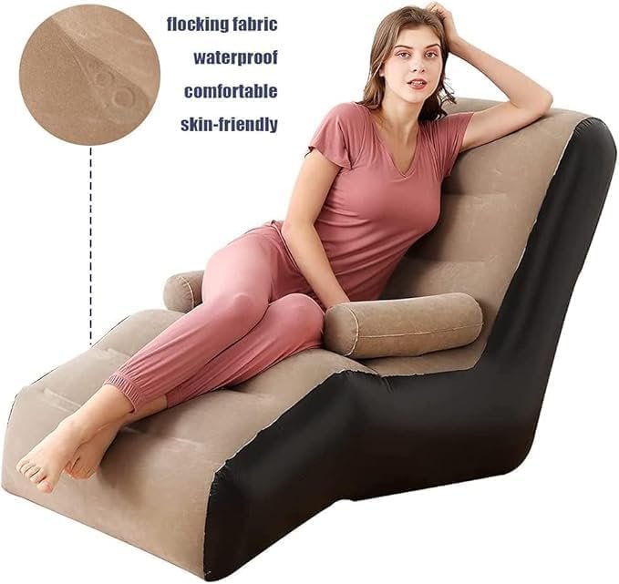 Pearo Inflatable Air Sofa Chair - Portable Single Seater Recliner Sofa Bed Set with Pump, Comfortable Air Chair, Inflatable Lounge Chair for Home, Outdoors & Travel — image 3