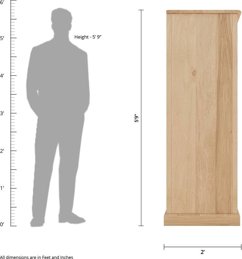 The Attic Jodhpur Carving Wardrobe|Solid Wood Multiple Utility Storage| Clothes Organizer|Wardrobe for Clothes Wooden, almirah for Clothes Wooden|Natural + White Matte Finish — image 4